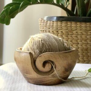 Wooden Yarn Bowl Great Mothers Day Gift Idea for Crochet Knitting Needlework